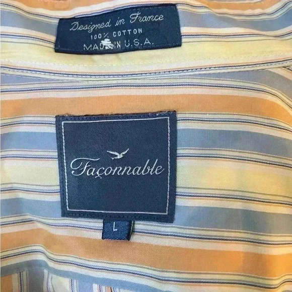 91. Faconnable Men’s Casual Button Down, Size L, New Condition - Picture 6 of 6